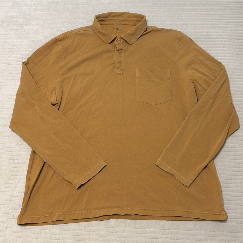 UNTUCKit Men's 2XL Brown Long Sleeve Avignon Heavyweight Henley Shirt